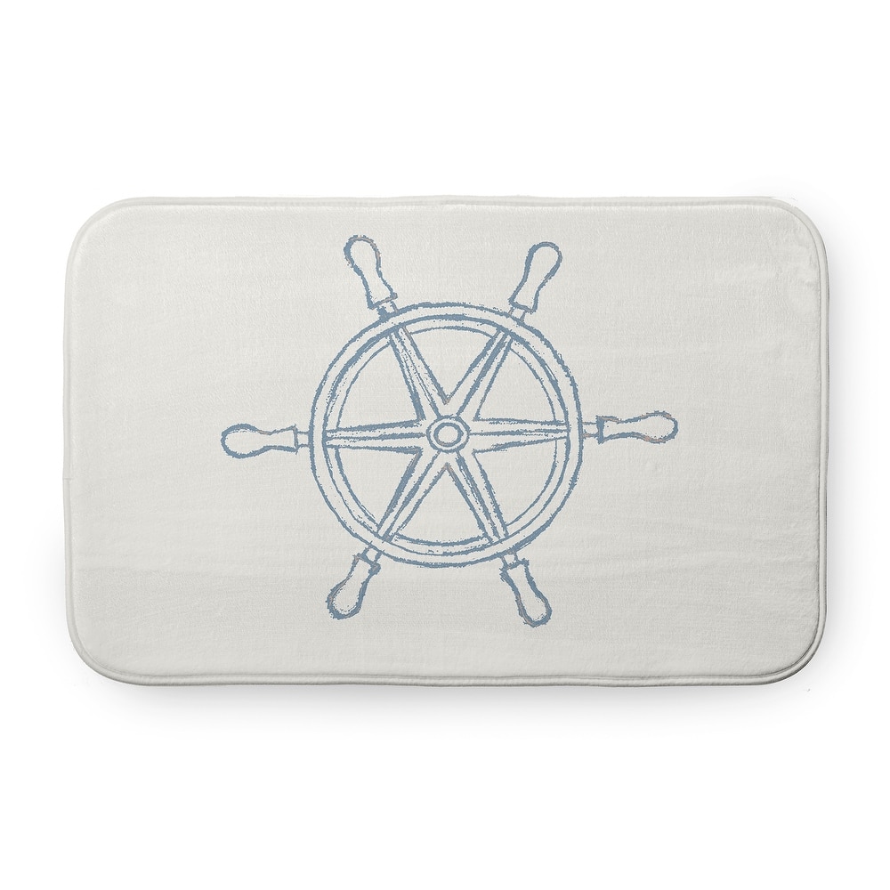 Large Ship Wheel Bathmat