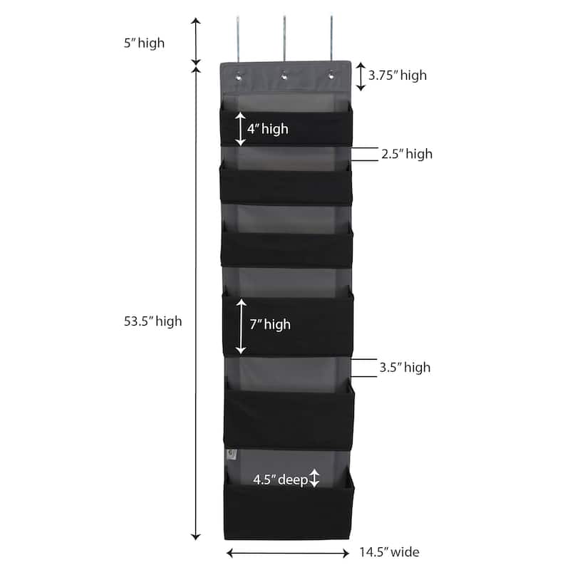 Household Essentials 6 Pocket Over the Door Organizer - 7.0"L x 15.0"W x 57.0"H