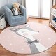 preview thumbnail 4 of 13, SAFAVIEH Carousel Kids Blandina Doe Rug 5'3" Round - Pink/Ivory