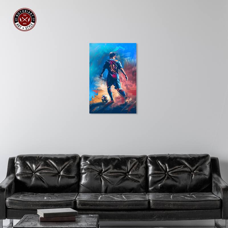 Notoriart Bold And Colorful Soccer Player Gallery Wrapped Soccer 1 Piece Canvas Wall Art