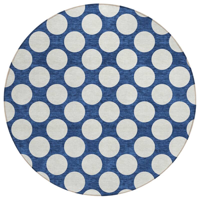 Machine Washable Indoor/ Outdoor Chantille Modern Dots Rug