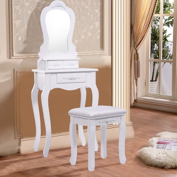 Shop Costway White Vanity Jewelry Makeup Dressing Table Set Bathroom W Stool Drawer Mirror Wood Desk Overstock 16794559,Relationship Home Is Where The Heart Is Quotes