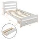 preview thumbnail 16 of 23, Twin Size Solid Wood Construction Platform Bed Frame with Additional Storage Drawer with Knobs and Casters