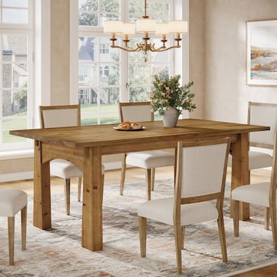 63-inch Solid Wood Dining Table for 6