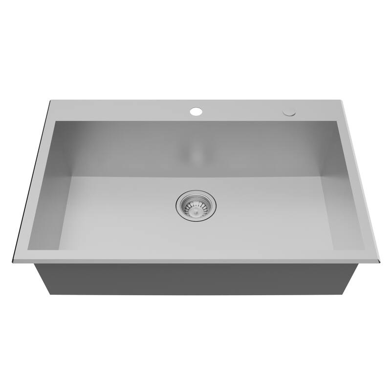 Karran Fusion Top Mount 33-in x 22-in Stainless Steel Single Bowl Kitchen Sink