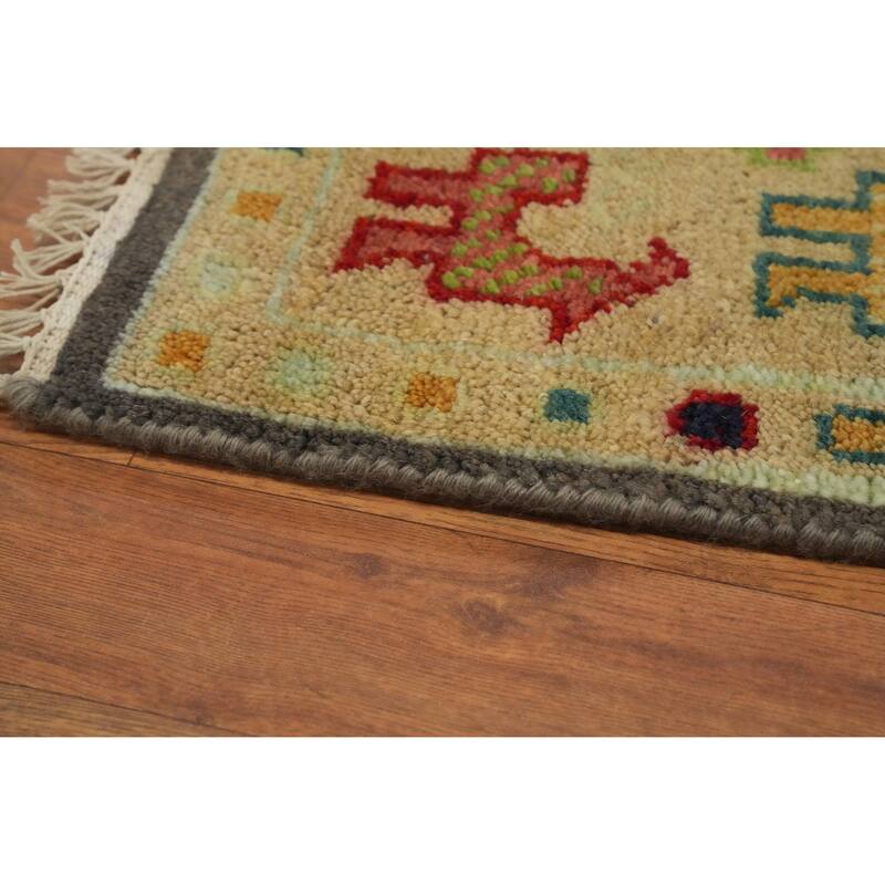 Hand-knotted Traditional Wool Brown Geometric Oriental Area Rug - 9' 9'' X 7' 10''