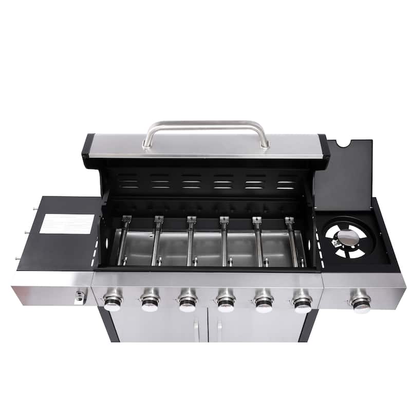 6-Burner Propane Gas Grill With Side Burner