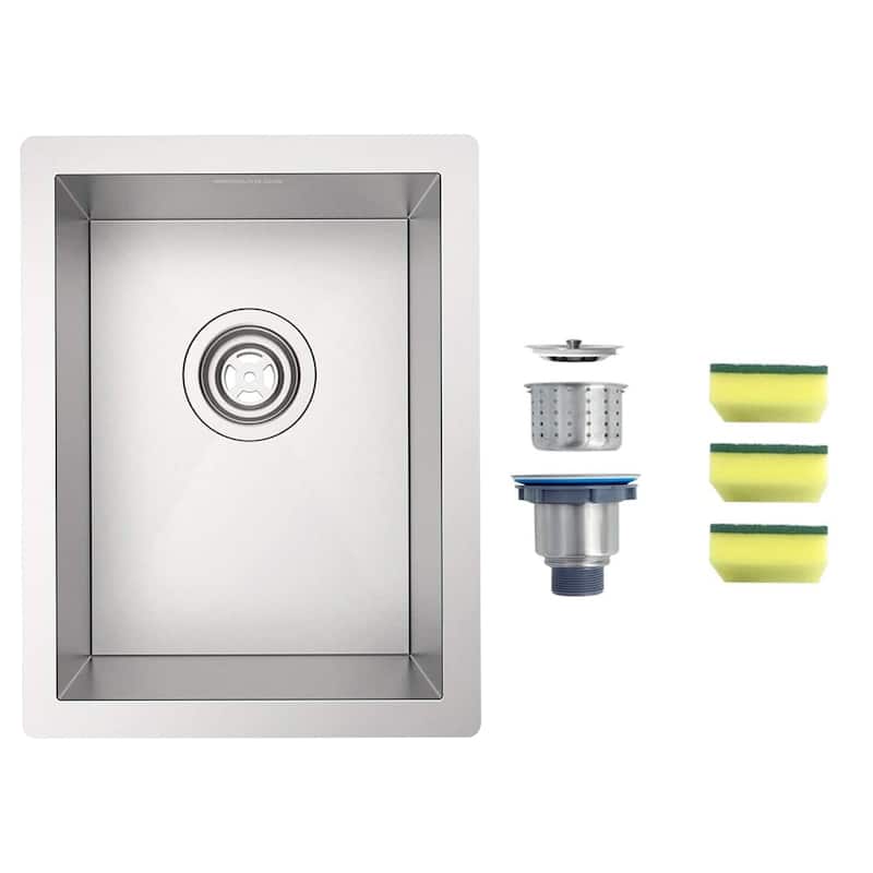 Undermount Single Bowl Stainless Steel Kitchen Sink 16 gauge-ALL SIZE