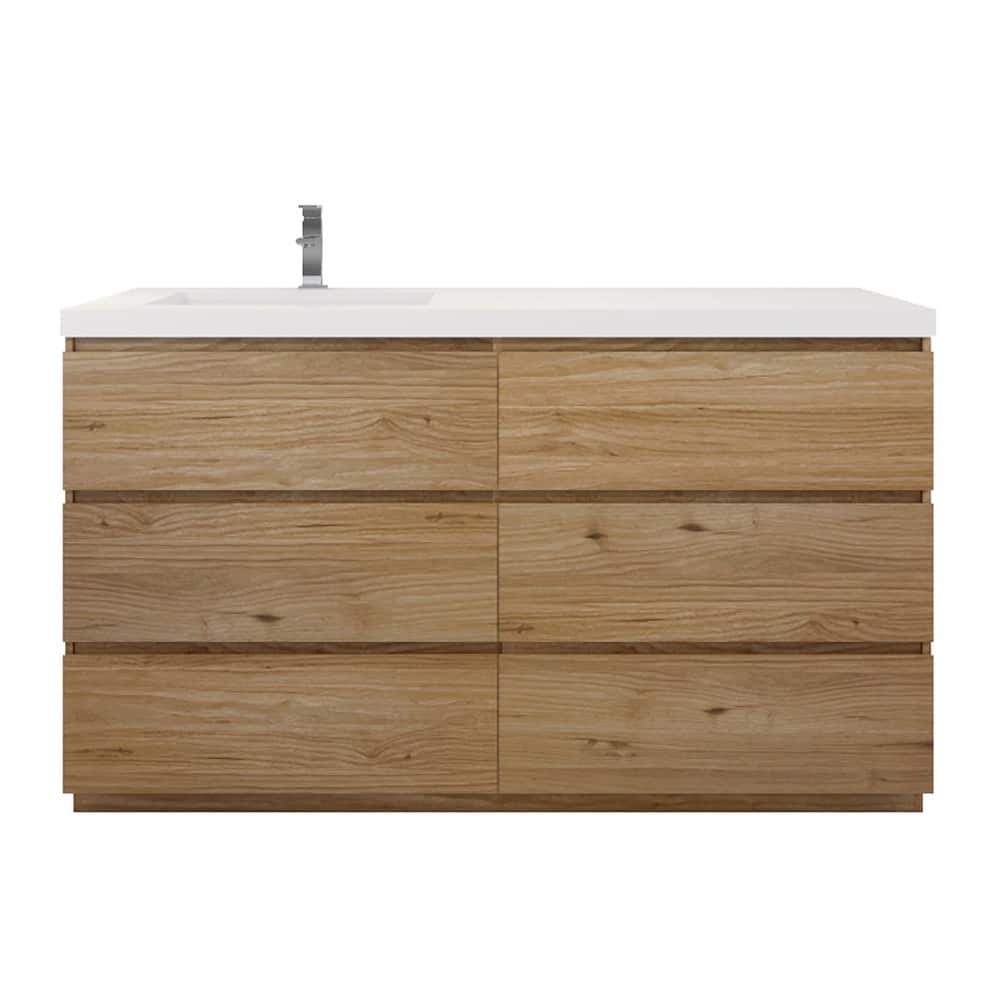 Aron 60'' Freestanding Vanity with Left Single Sink