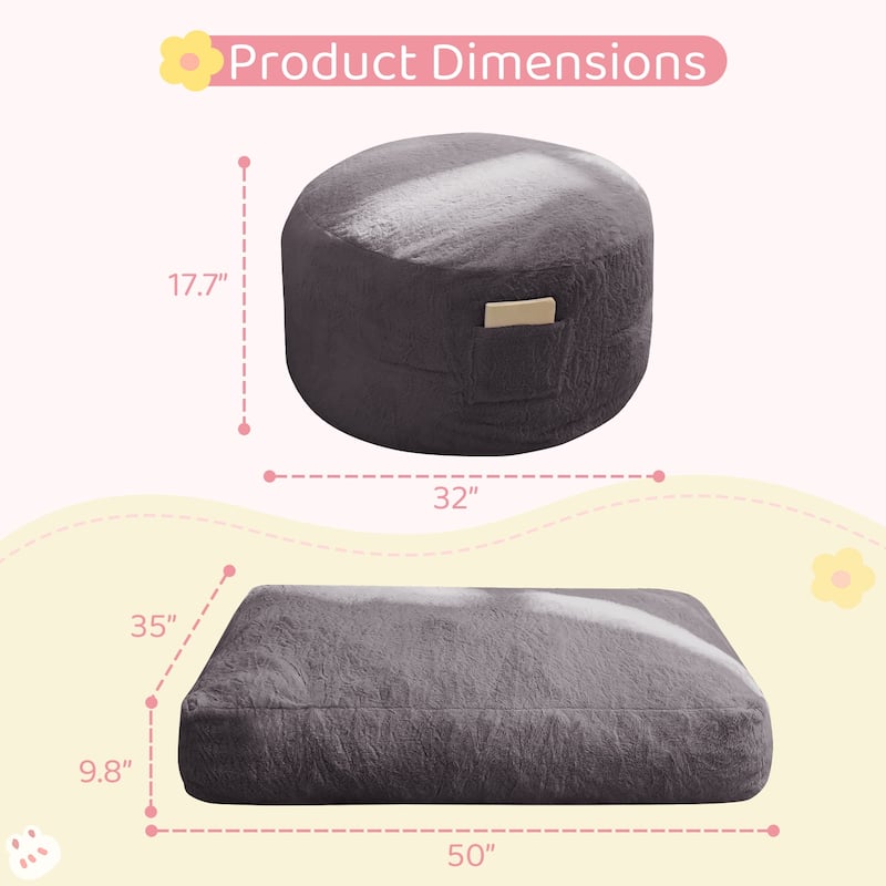 Convertible Bean Bag Chair Bed for Kids
