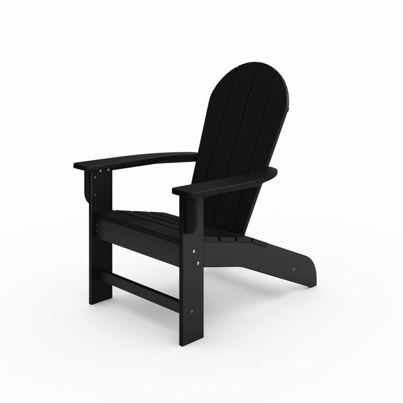 Black Adirondack Chair - Premium Hdpe Poly Lumber For Pool, Patio, And Garden Elegance