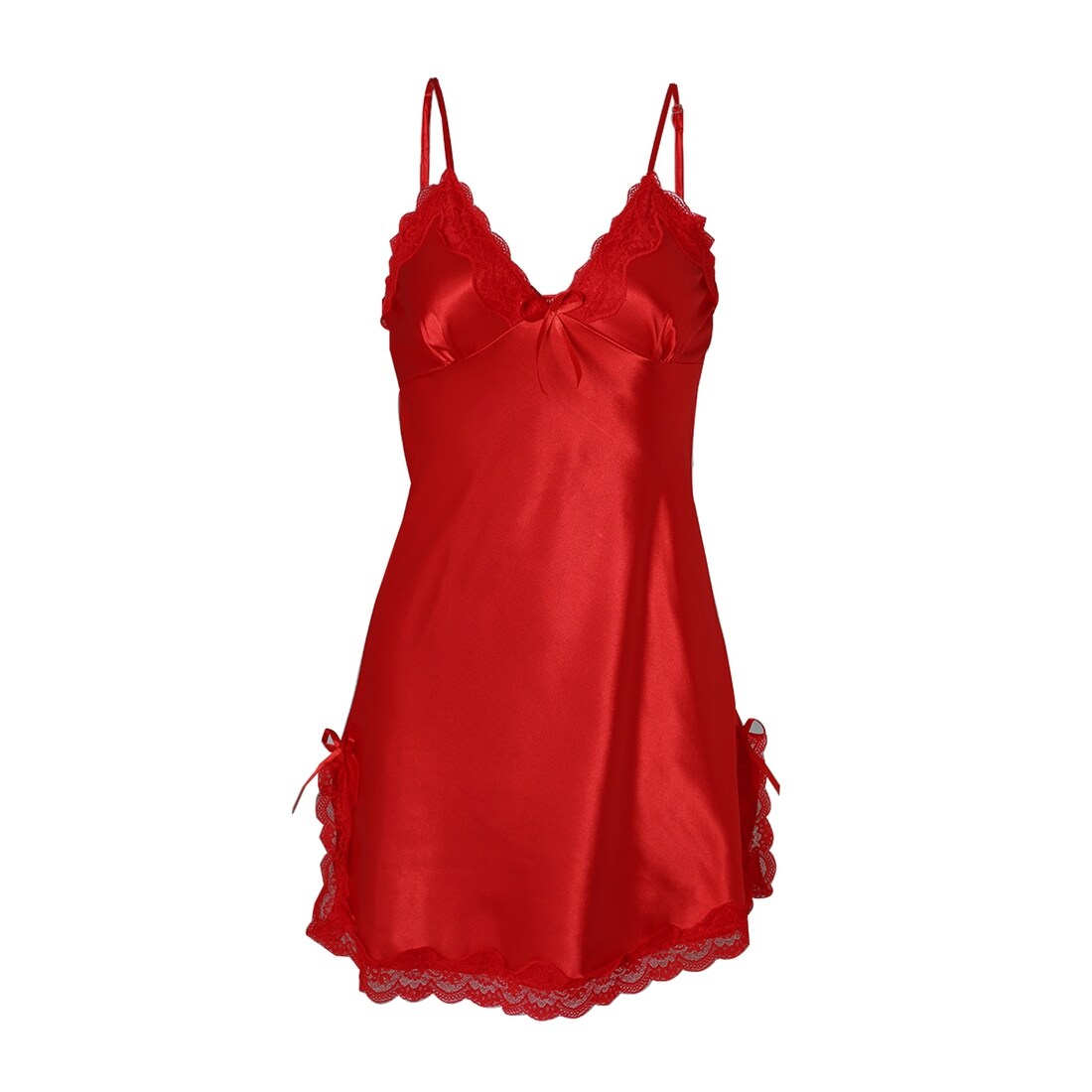 red lace slip dress