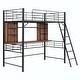 preview thumbnail 27 of 43, Metal Wooden Loft Bed with Desk