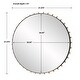preview thumbnail 3 of 5, Round Framed Wall Mirror with Tapered Pegs - 37.25" - Matte Black