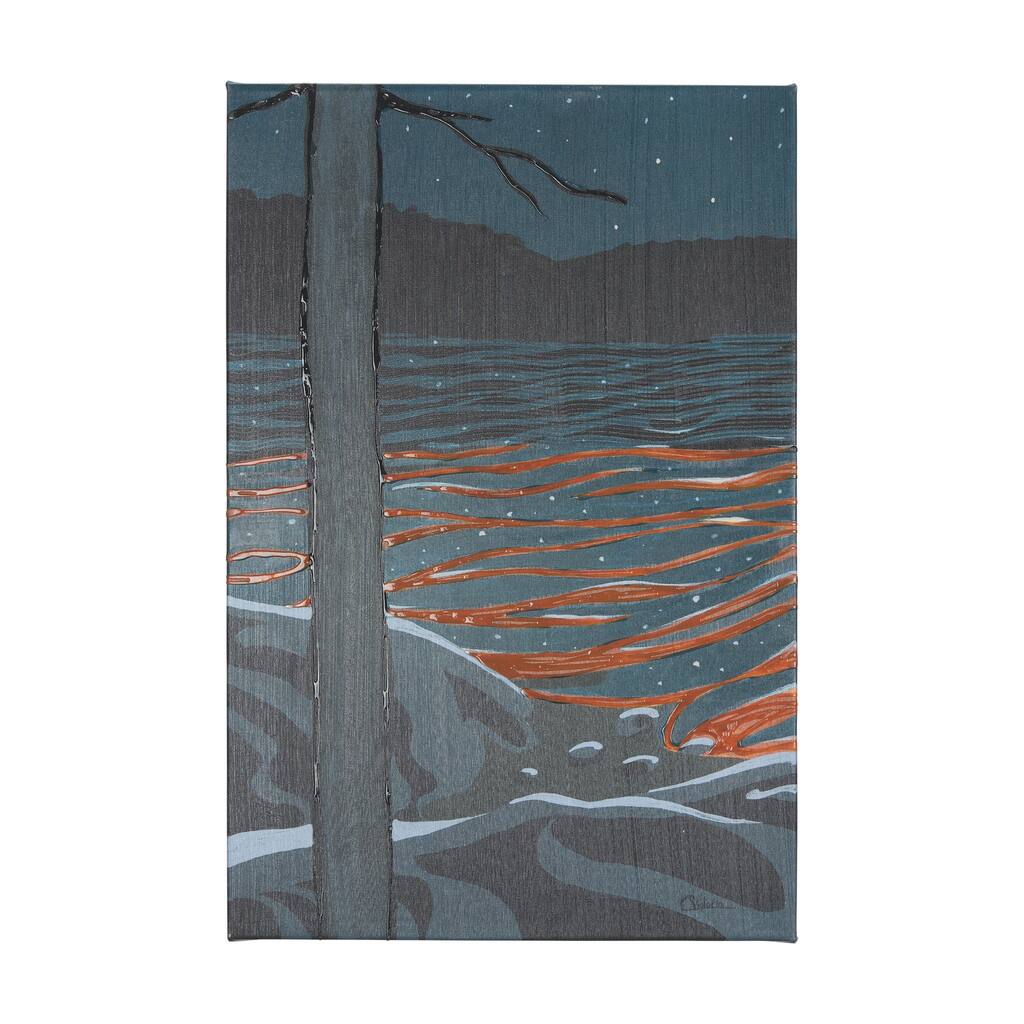 Sea Bay At Night I (30 x 45 ) Canvas Art Print