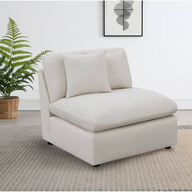 Greeley Ivory Upholstered Armless Chair