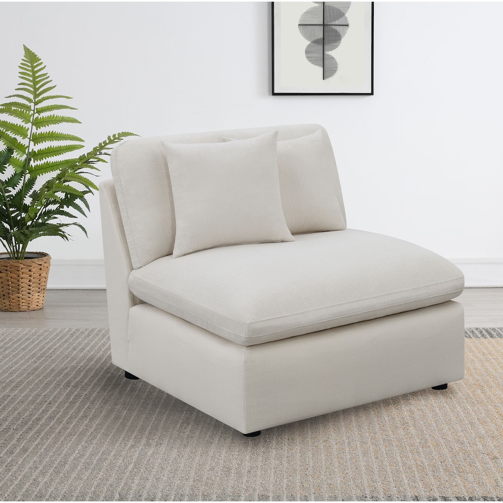 Greeley Ivory Upholstered Armless Chair