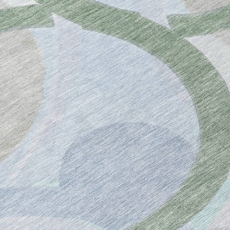 Machine Washable Indoor/Outdoor Contemporary Deco Chantille Rug