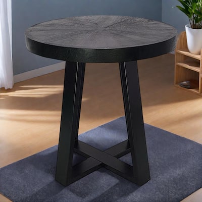 23.5" md Round Contemporary,Minimalist Coffee Table with Cross-Legged Frame