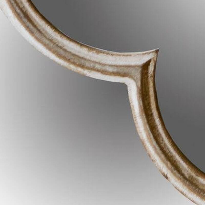 HomeRoots 10" Natural Brown With Whitewash Square Wall Mounted Accent Mirror - 24