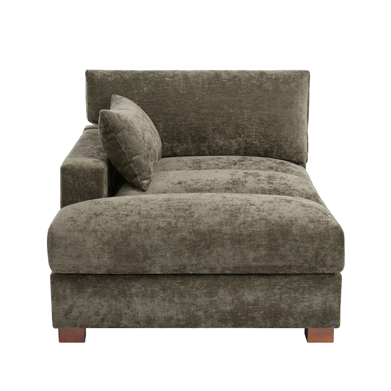 Modern Corduroy L-Shaped Sofa Chaise Lounge Couch