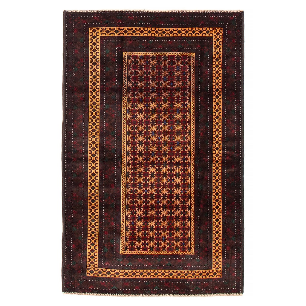 Teimani Red Rug 3'11" x 6'6" - 3'11 x 6'6