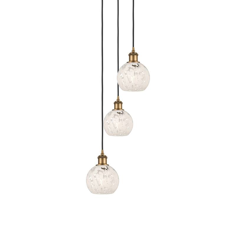 Innovations Lighting 113B-3P-11-13 White Mouchette Pendant White - Brushed Brass