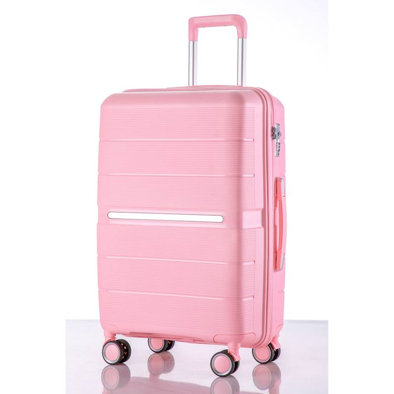 Luggage 4 Piece Sets, Expandable Carry On Luggage Set Hardshell PP, Suitcase Set with Wheels and Adjustable 3-level Handle