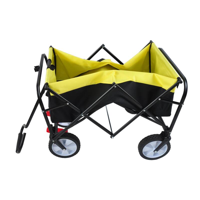 Folding Garden, Shopping, & Beach Wagon Cart Constructed of Durable Metal