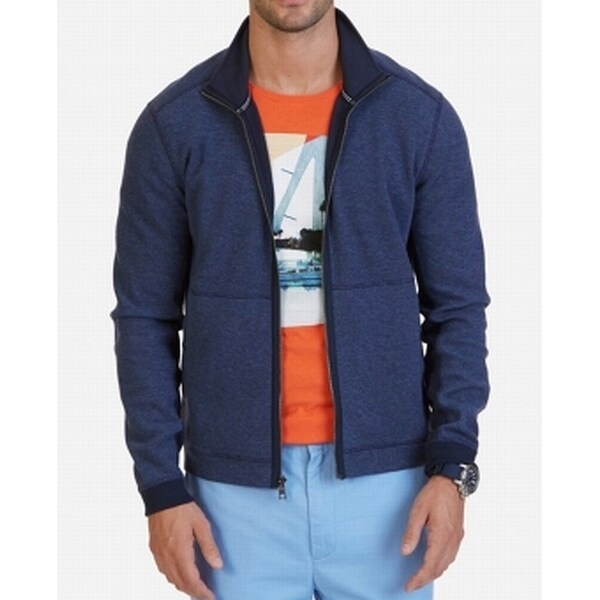Download Shop Nautica Indigo Heather Blue Mens Size XL Full-Zip Mock-Neck Jacket - Overstock - 22525390