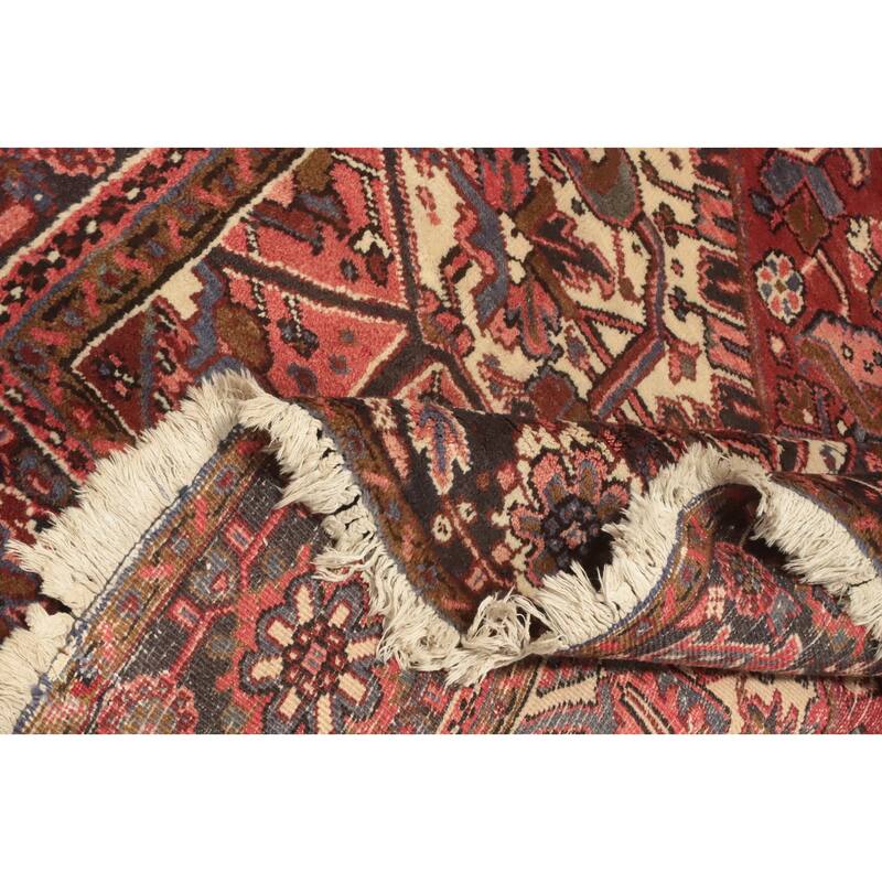 Hand Knotted Oriental 100% Wool Carpet Traditional Medallion Red Heriz Area Rug - 11' 8'' X 8' 3''