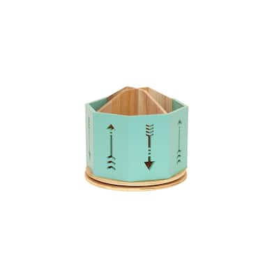 DesignStyles 4 Compartment Spinning Desktop Organizer / Rotating Pen and Pencil Cup and Sorter