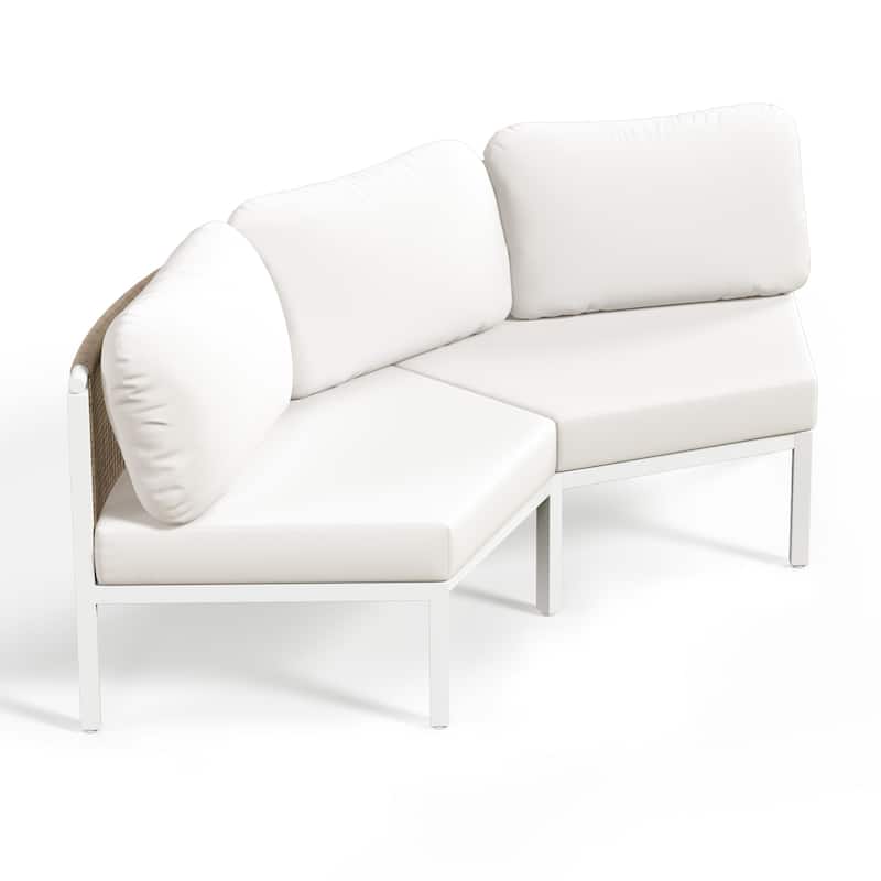 Outdoor Patio Furniture PE Rattan Wicker Half Round Curved Sofa Sectional Set