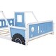 preview thumbnail 12 of 22, Full Size Classic Car-Shaped Platform Kids Bed with Fun Wheels, Sturdy Pine Wood Frame, Easy Assembly for Kids' Rooms, Blue