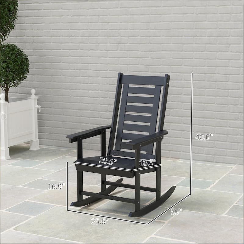 GDFStudio - Outdoor HDPE High Back Rocking Chairs ( Set of 2 )