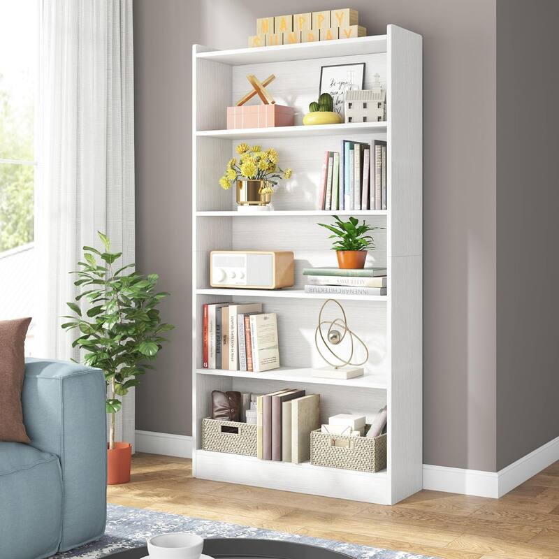 6-Tier Open Bookcase, 72 inches Large Tall Bookshelf