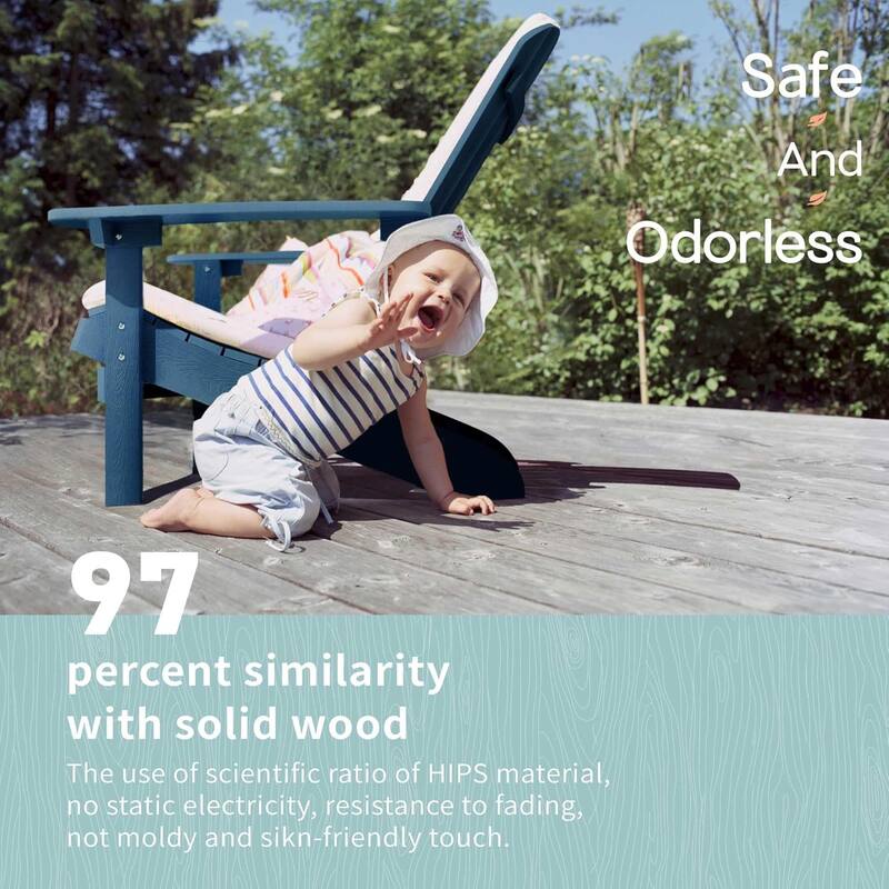 WINSOON All Weather HIPS Outdoor Plastic Adirondack Chairs Set of 4