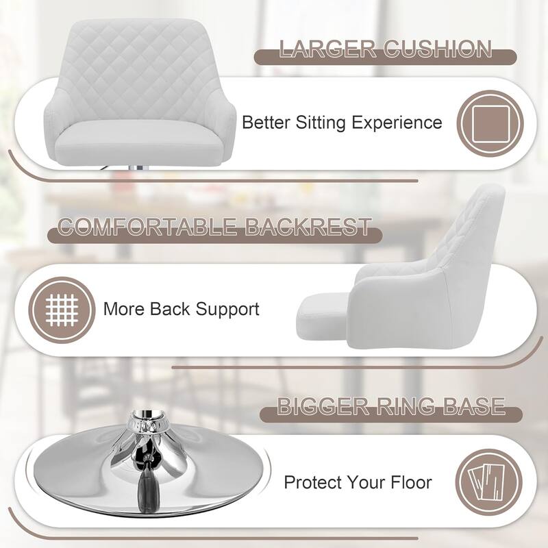 Javlergo 4-Pack Adjustable Bar Stools 24.4" to 32.7" Height Range with Footrest & Diamond Quilted Half-Back Counter Stools Set