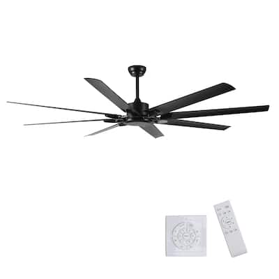 72 Inch 6 Speed Ceiling Fan No Light with Remote Control, Reversible Airflow Ceiling Fan with 3 Down Rods (10/16/24 in)