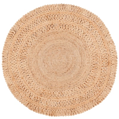 SAFAVIEH Flatweave Natural Kostatina Fiber Farmhouse Jute Rug