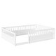 preview thumbnail 9 of 7, White Full Size Floor Bed Frame with Fence, Kids Beds Frame for Bedroom Playroom
