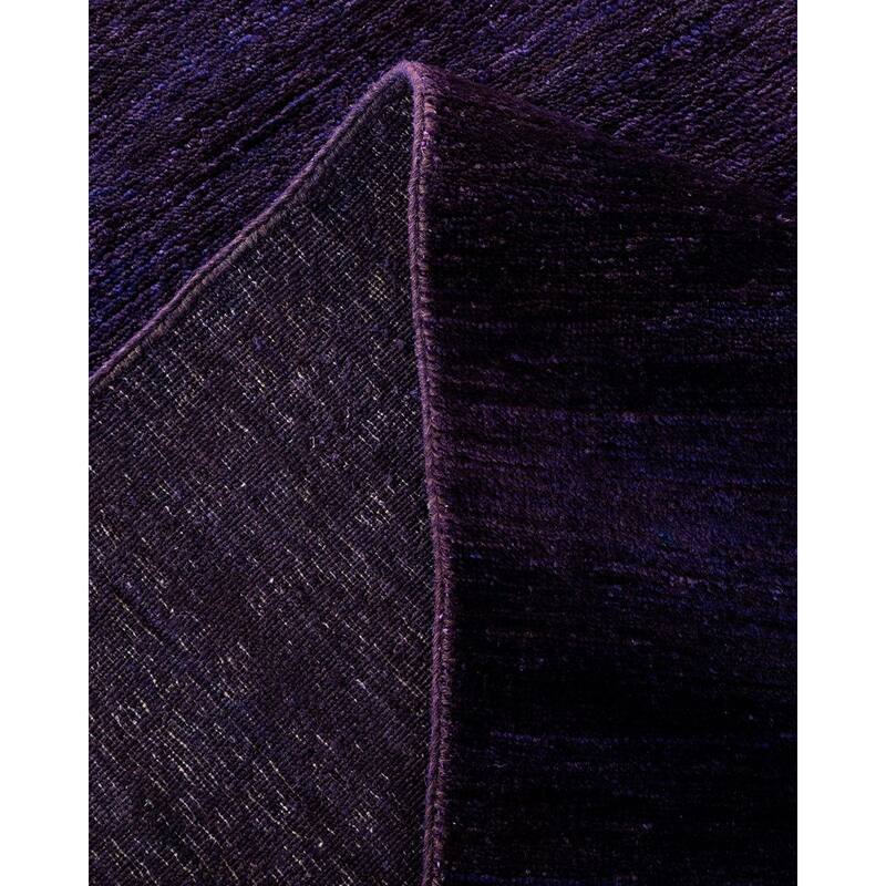 Overton Hand Knotted Wool Vintage Inspired Modern Contemporary Overdyed Purple Area Rug - 12' 2" x 18' 5"