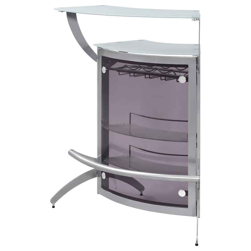 Dallas 2-shelf Curved Freestanding Home Bar Cabinet