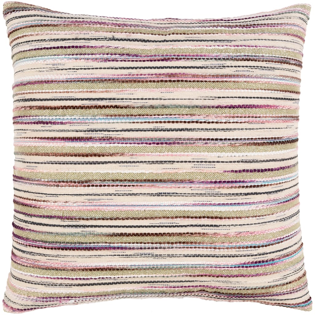 Artistic Weavers Iliana Metallic Striped Multicolor Throw Pillow