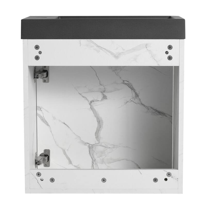 20" Floating Bathroom Vanity with Sink, Mini Wall Mounted Bathroom Vanity with Soft Close Door