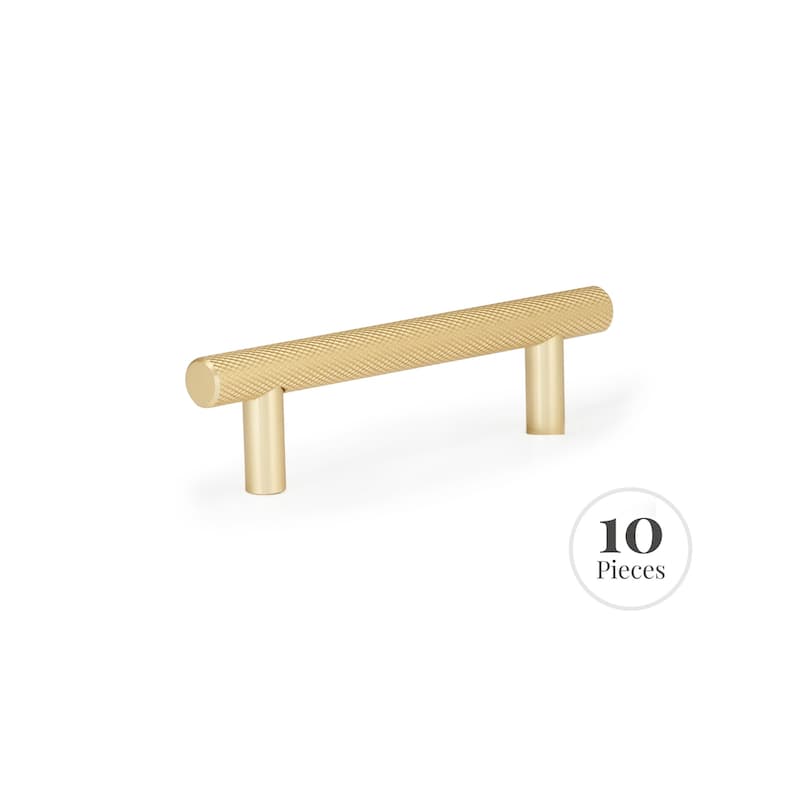 Confluence 10-Pack Cabinet Knurled Pull for Bathroom - Brushed Brass