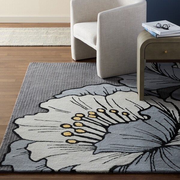 NICOLE MILLER NEW YORK Flora Grandeur Bloom Handcrafted Wool Area