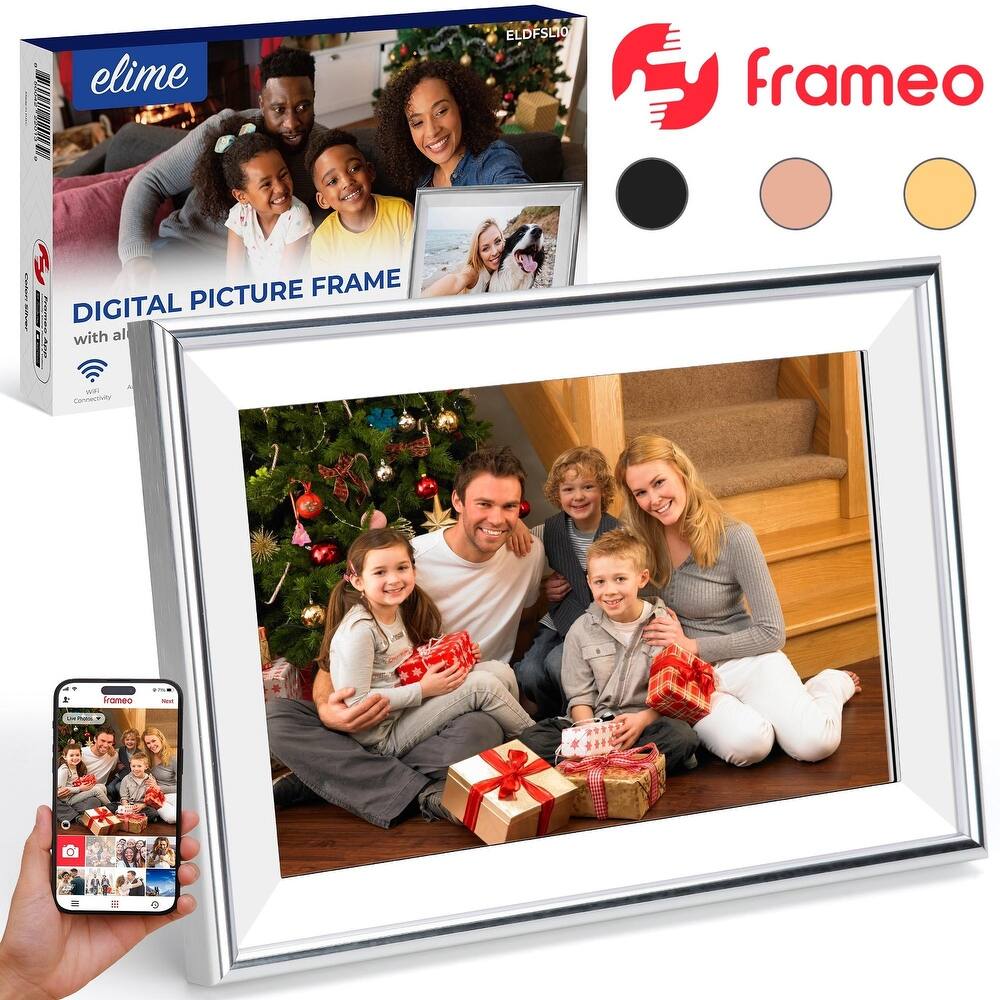 10.1" WiFi Frameo Digital Picture Photo Frame - Aluminum Frame