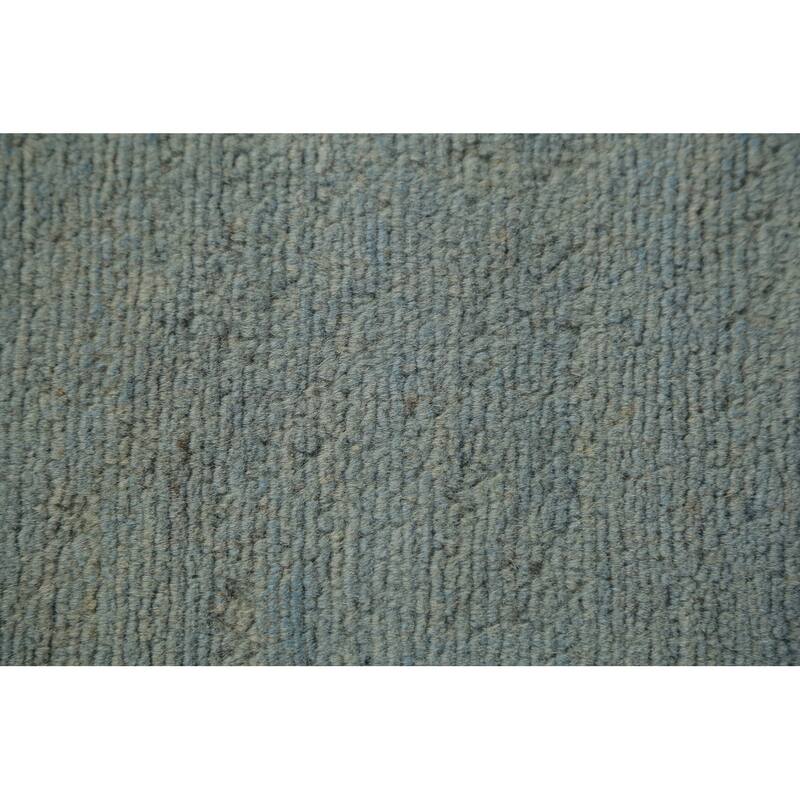 Light Blue Gabbeh Oriental Runner Rug Handmade Wool Carpet - 3'3" x 6'6"