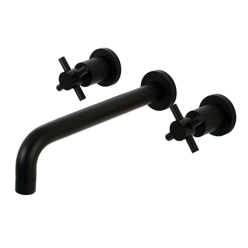 Kingston Brass Concord 3-Hole Wall Mount Roman Tub Faucet - Matte Black